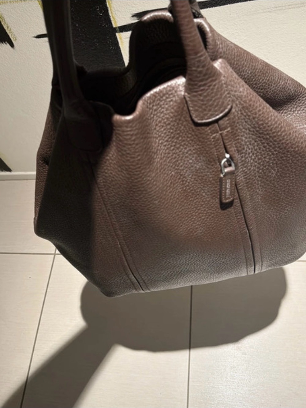 Georgio Armani Men’s Leather Tote Bag in Dark Brown